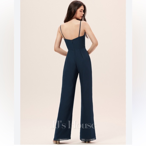 JJ House V Neck Floor Length Chiffon Jumpsuit New with Tag Size 14 - Picture 3 of 8